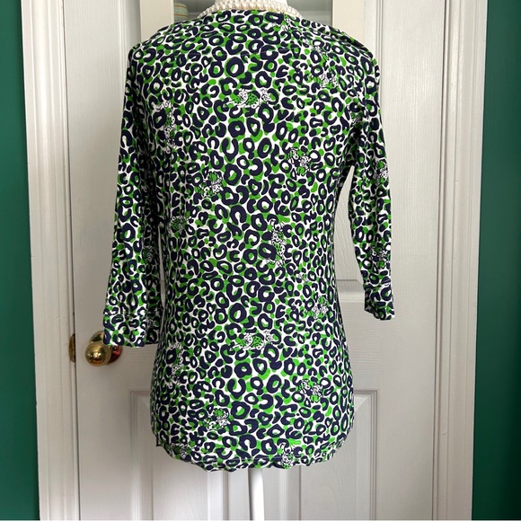 Lilly Pulitzer “Thrill of the Chase” Leopard Print,green,white,navy 3/4 … - Picture 3 of 7